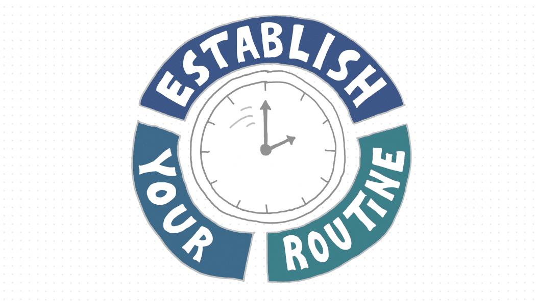 cartoon clock - establish your routine
