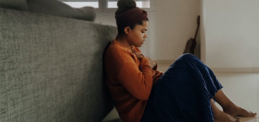 woman of colour having anxiety